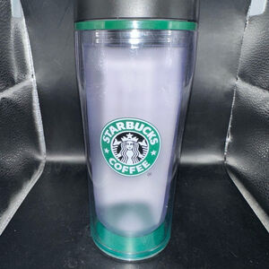 Rare Hard To Find NWT 2009 Starbucks Logo Coffee Travel Mug 16oz Frosted Clear